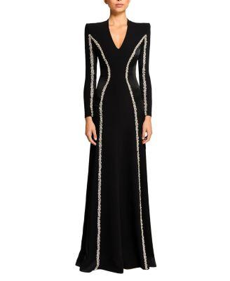 Ghost orchid Embellished Long-Sleeve Maxi Dress by JENNY PACKHAM