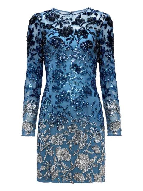 Jazz sequin-embellished floral-pattern mini dress by JENNY PACKHAM