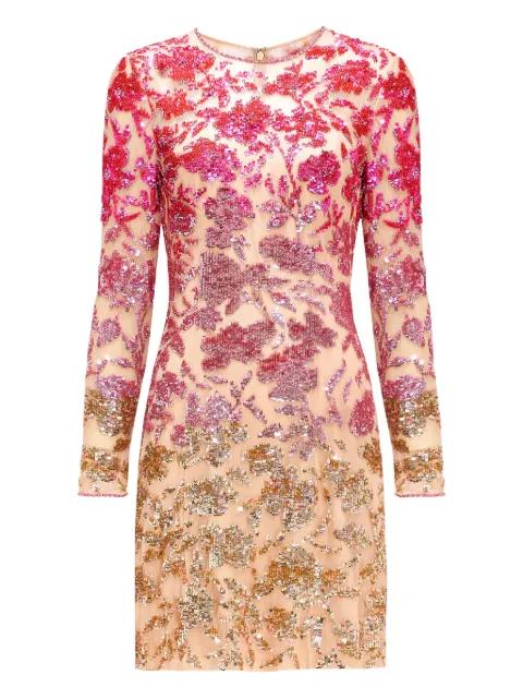 Jazz sequin-embellished floral-pattern mini dress by JENNY PACKHAM