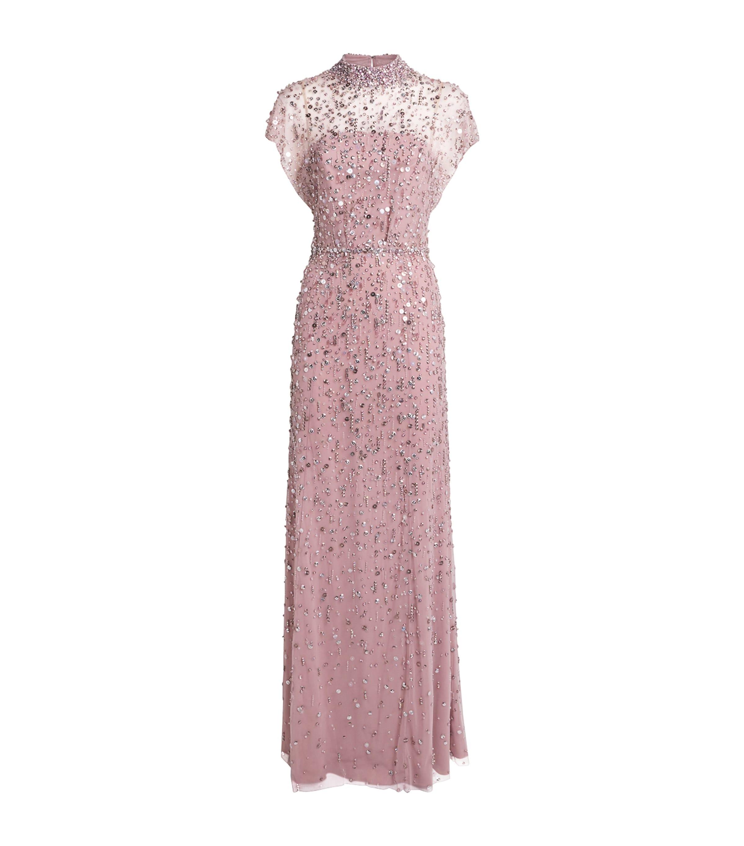 Jenny Packham Embellished Crystal Drop Gown by JENNY PACKHAM