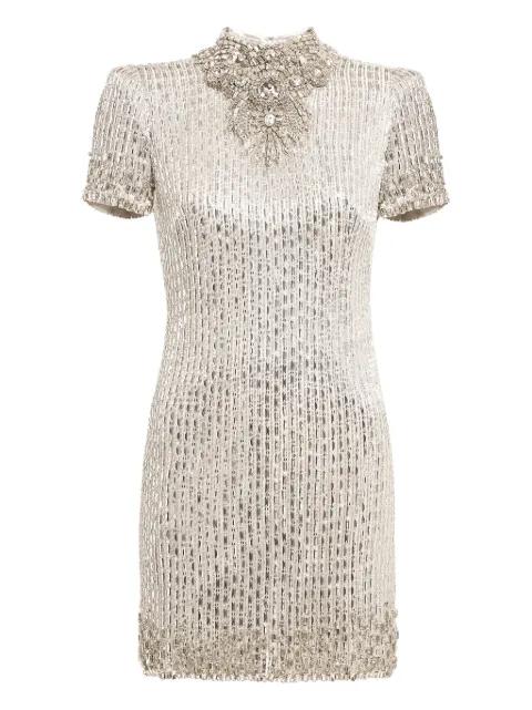 Kitty sequin-embellished turtleneck mini dress by JENNY PACKHAM