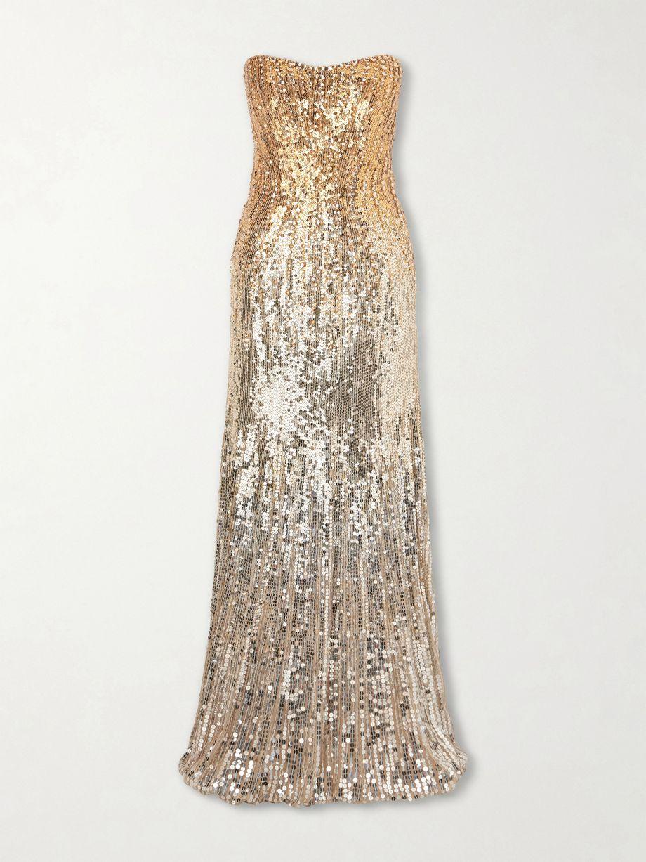 Lior embellished sequined satin gown by JENNY PACKHAM