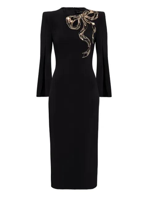 Love Bow split-sleeve midi dress by JENNY PACKHAM