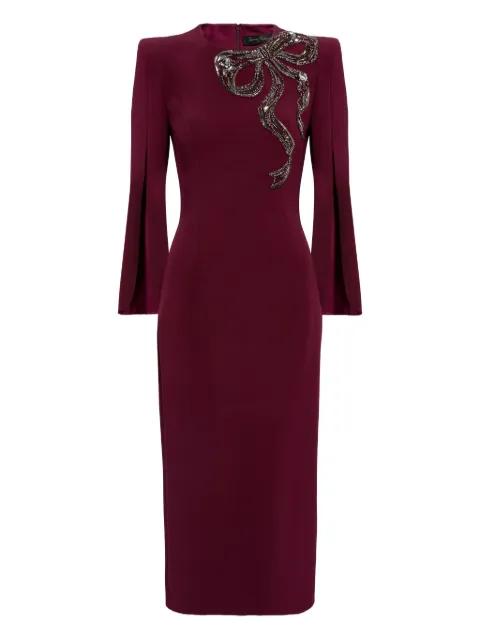 Love Bow split-sleeve midi dress by JENNY PACKHAM