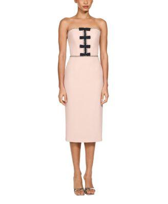 Odette Bow-Embellished Beaded Midi Dress by JENNY PACKHAM