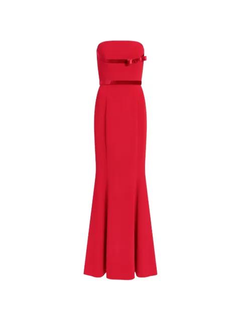 Pamela bow-detail strapless maxi dress by JENNY PACKHAM