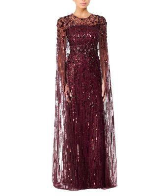 Ruby Embellished Cape Maxi Dress by JENNY PACKHAM