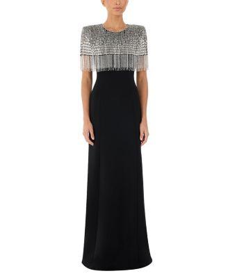 Sabine Beaded-Fringed Maxi Dress by JENNY PACKHAM