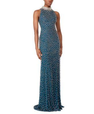 Sisley High-neck Embellished Maxi Dress by JENNY PACKHAM