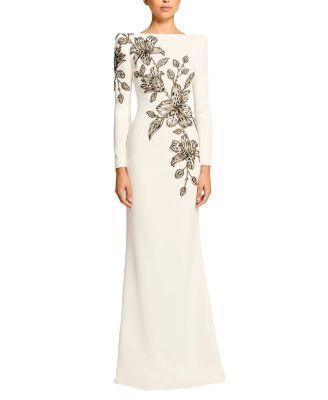 Slipper Orchid Floral-Embellished Maxi Dress by JENNY PACKHAM