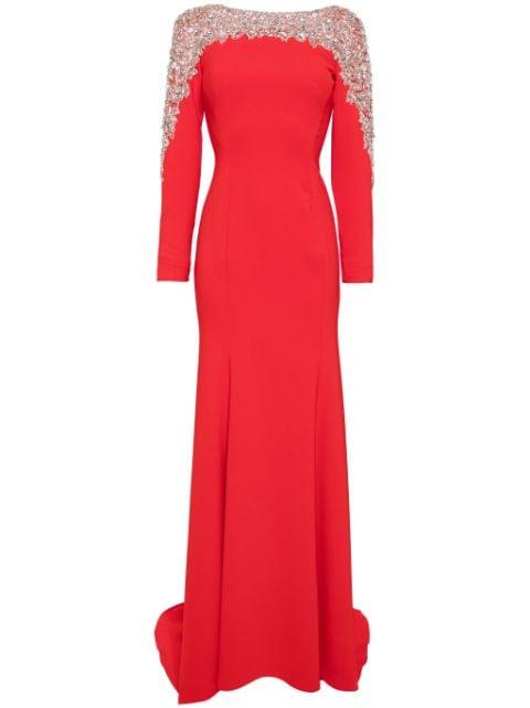 Solstice embroidered-stars gown by JENNY PACKHAM