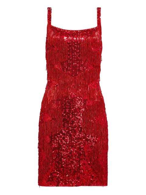 Tina sequin fringe mini dress by JENNY PACKHAM