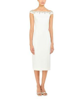 Valorie Beaded Off-Shoulder Midi Dress by JENNY PACKHAM