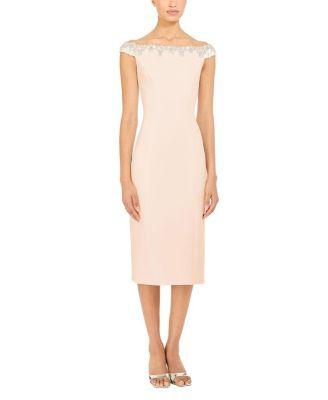 Valorie Beaded Off-Shoulder Midi Dress by JENNY PACKHAM