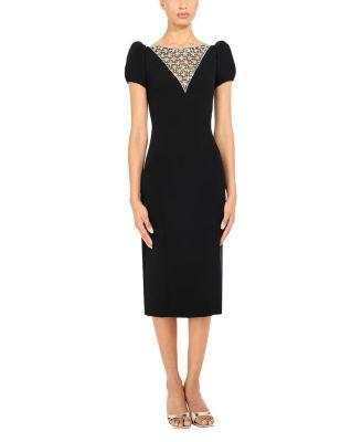 Vienna Embellished Puff-Sleeve Midi Dress by JENNY PACKHAM