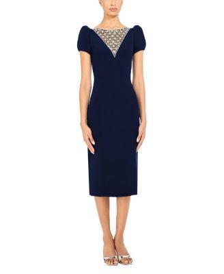 Vienna Embellished Puff-Sleeve Midi Dress by JENNY PACKHAM