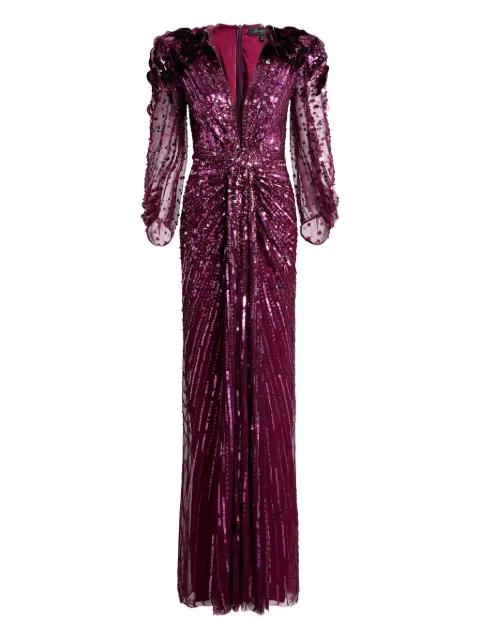 Xenia sequin-embellished maxi dress by JENNY PACKHAM