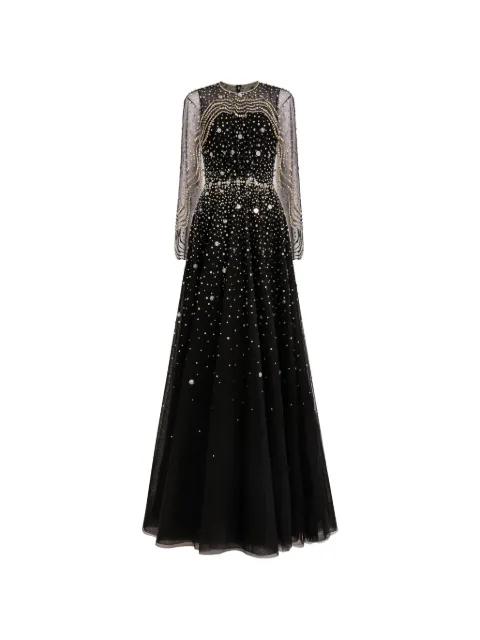 beaded-embellished maxi dress by JENNY PACKHAM
