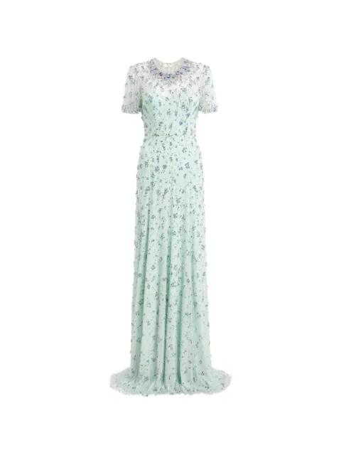beaded short sleeve maxi dress by JENNY PACKHAM