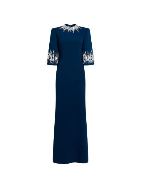 embellished collar maxi dress by JENNY PACKHAM