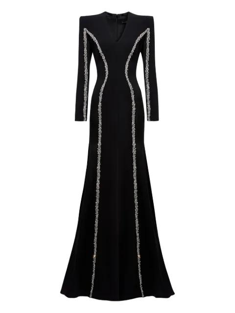 embellished long-sleeve maxi dress by JENNY PACKHAM
