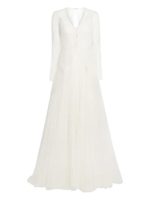 lace long-sleeve bridal dress by JENNY PACKHAM
