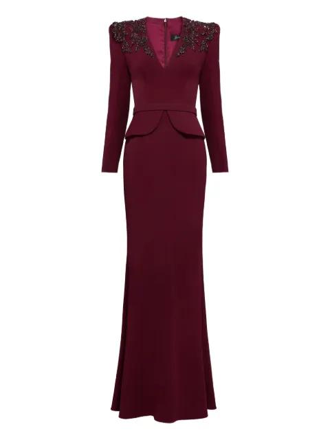 sequin-embellished V-neck maxi dress by JENNY PACKHAM