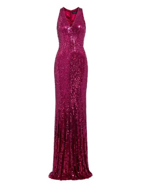 sequined V-neck maxi dress by JENNY PACKHAM