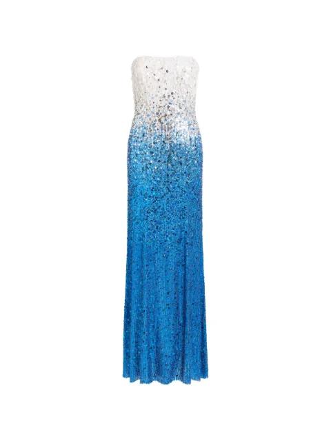 strapless sequin-embellished maxi dress by JENNY PACKHAM