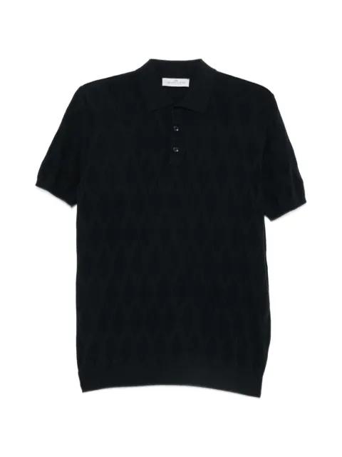 diamond-knit polo shirt by JEORDIE'S