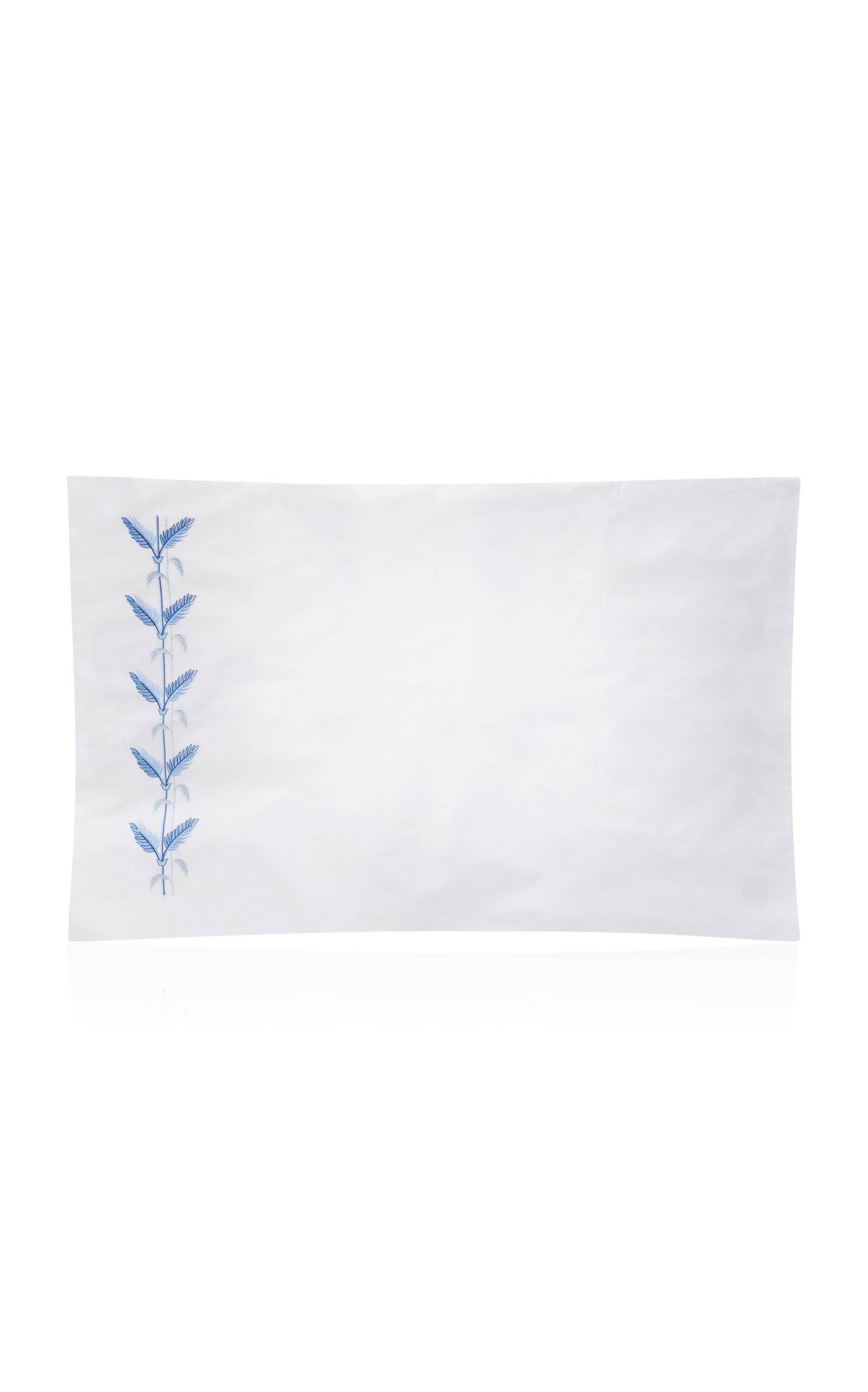 Jesurum - Plumes Cotton-Satin King American Pillowcase Set - Blue - Moda Operandi by JESURUM