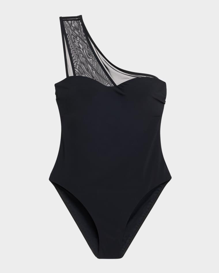 Asymmetric Mesh One-Piece Swimsuit by JETS AUSTRALIA