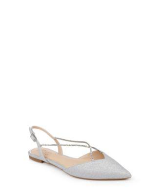 Women's Alanna Crisscross Rhinestone Strap Evening Flats by JEWEL BADGLEY MISCHKA