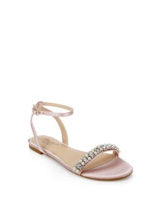 Women's Daria Rhinestone Embellished Evening Flat Sandals by JEWEL BADGLEY MISCHKA