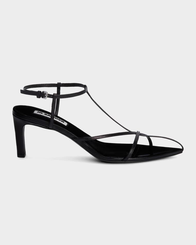 65mm Leather Crisscross Ankle-Strap Sandals by JIL SANDER