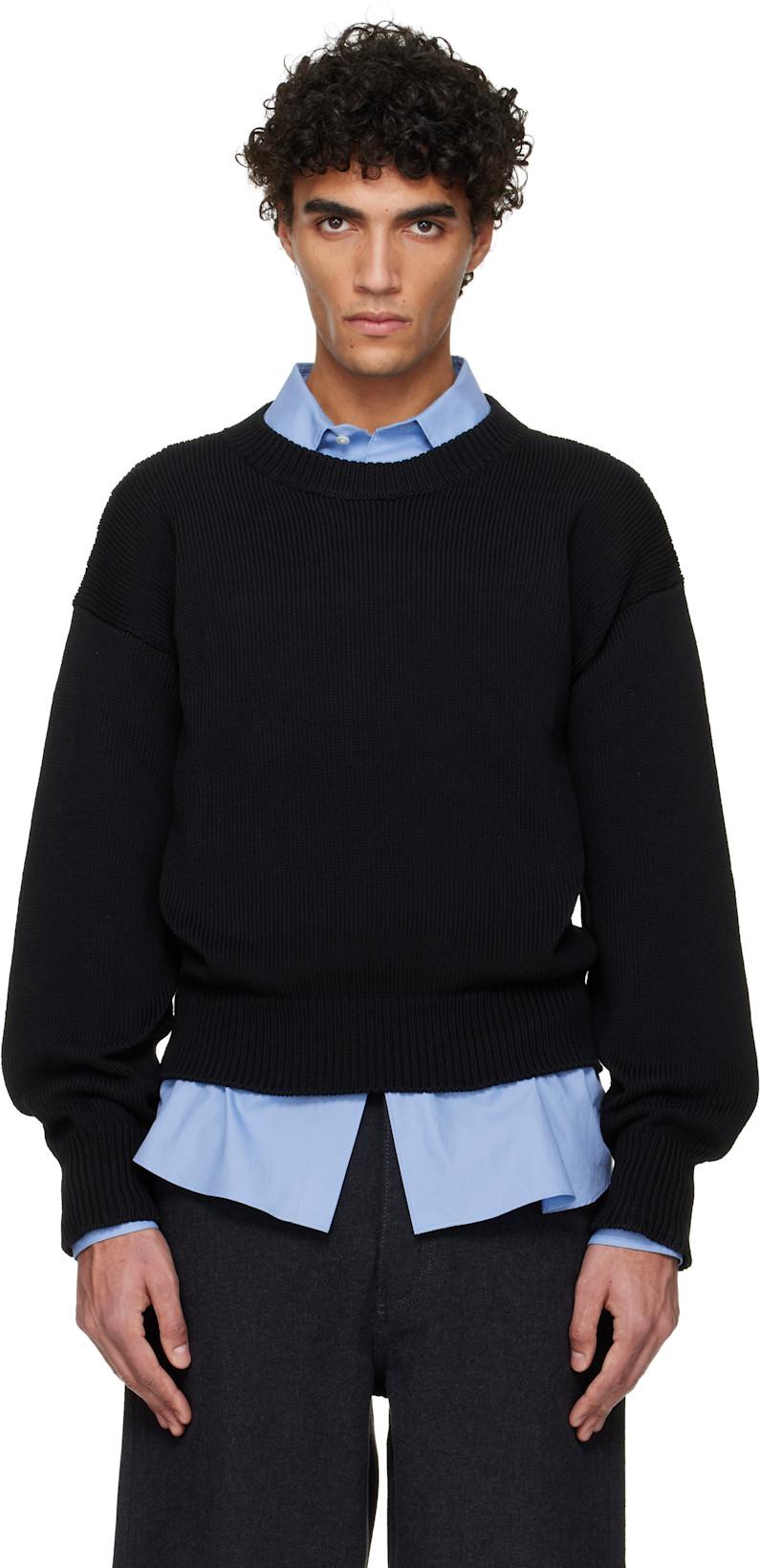 Black Cotton Sweater by JIL SANDER