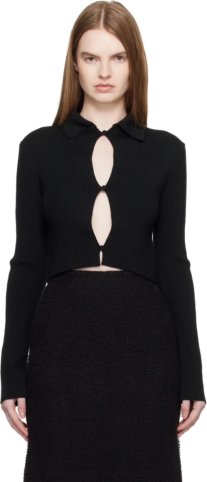 Black Cropped Cardigan by JIL SANDER