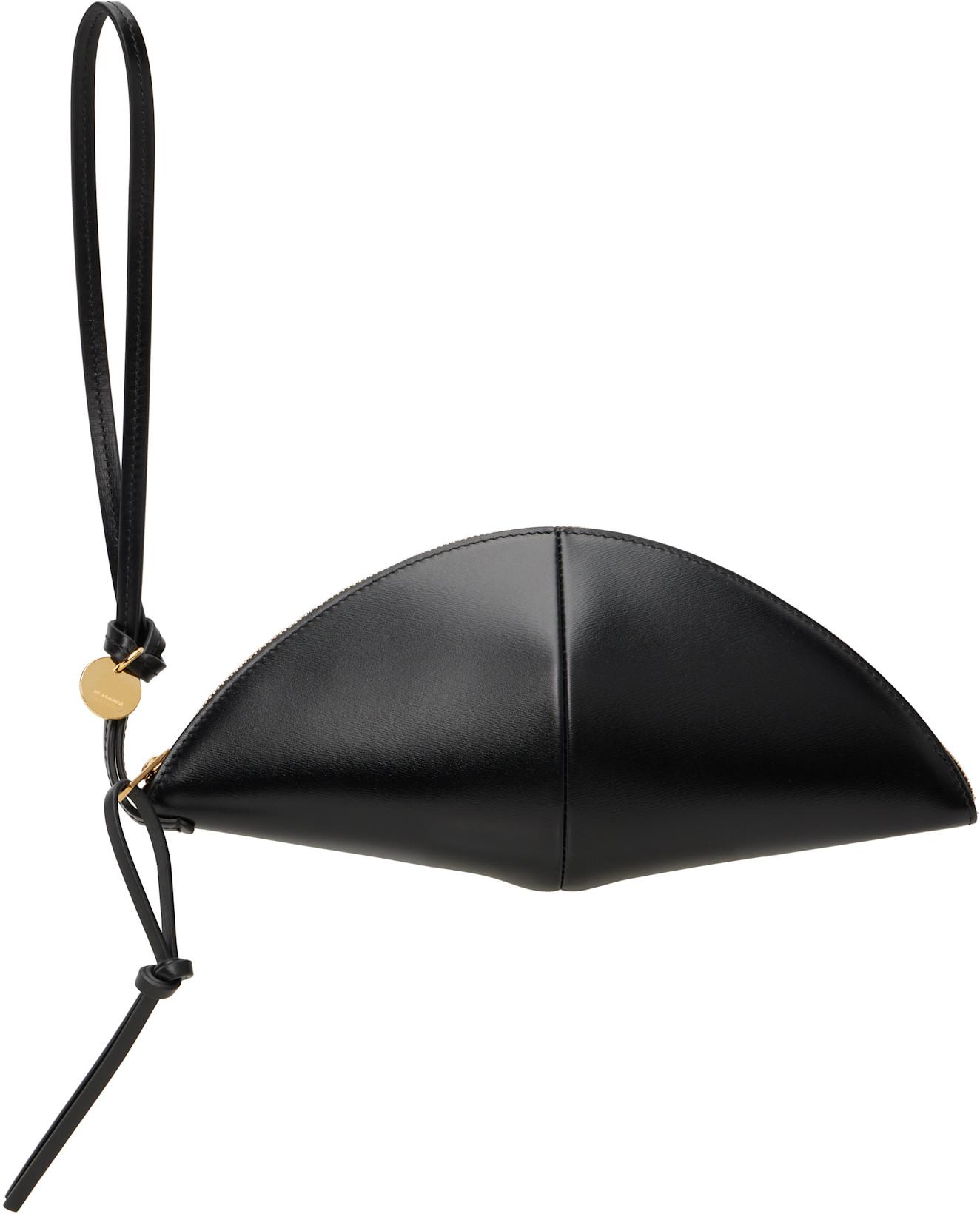 Black Curve Medium Clutch by JIL SANDER