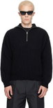 Black LS High Zipped Neck Sweater by JIL SANDER Black LS High Zipped Neck Sweater by JIL SANDER