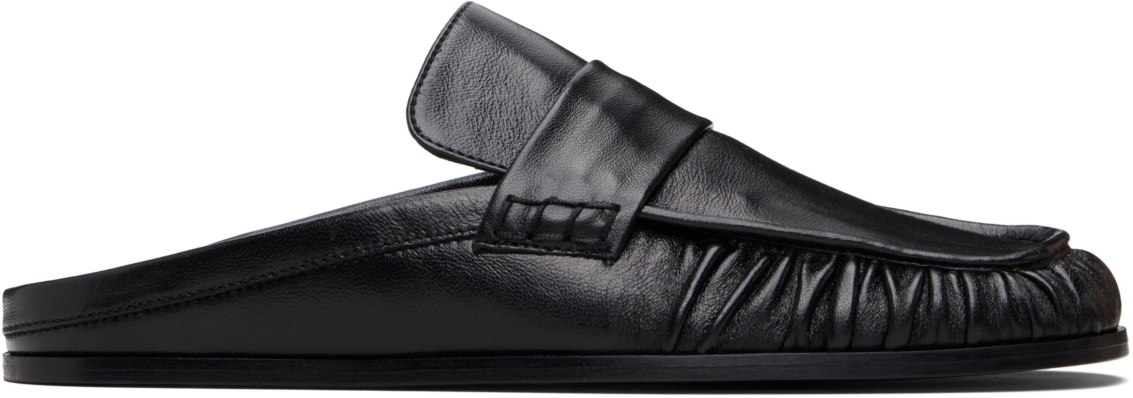 Black Moc Toe Loafers by JIL SANDER