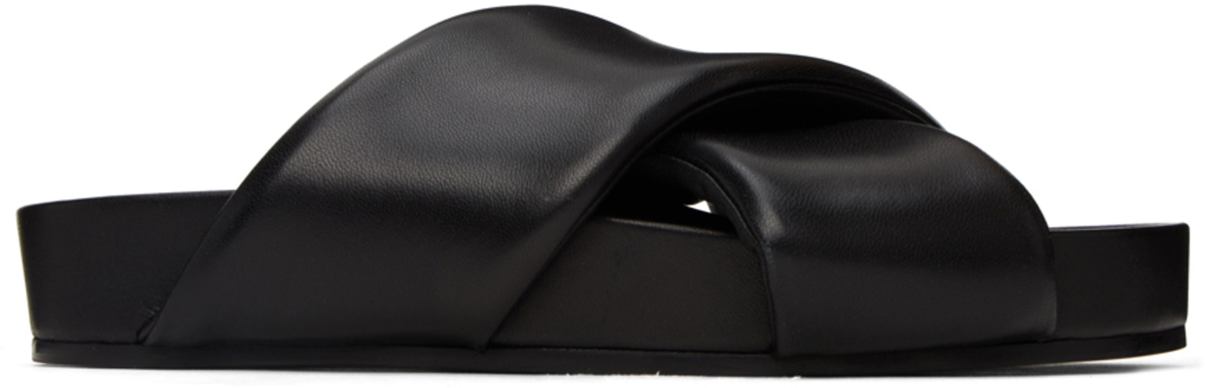 Black Padded Sandals by JIL SANDER
