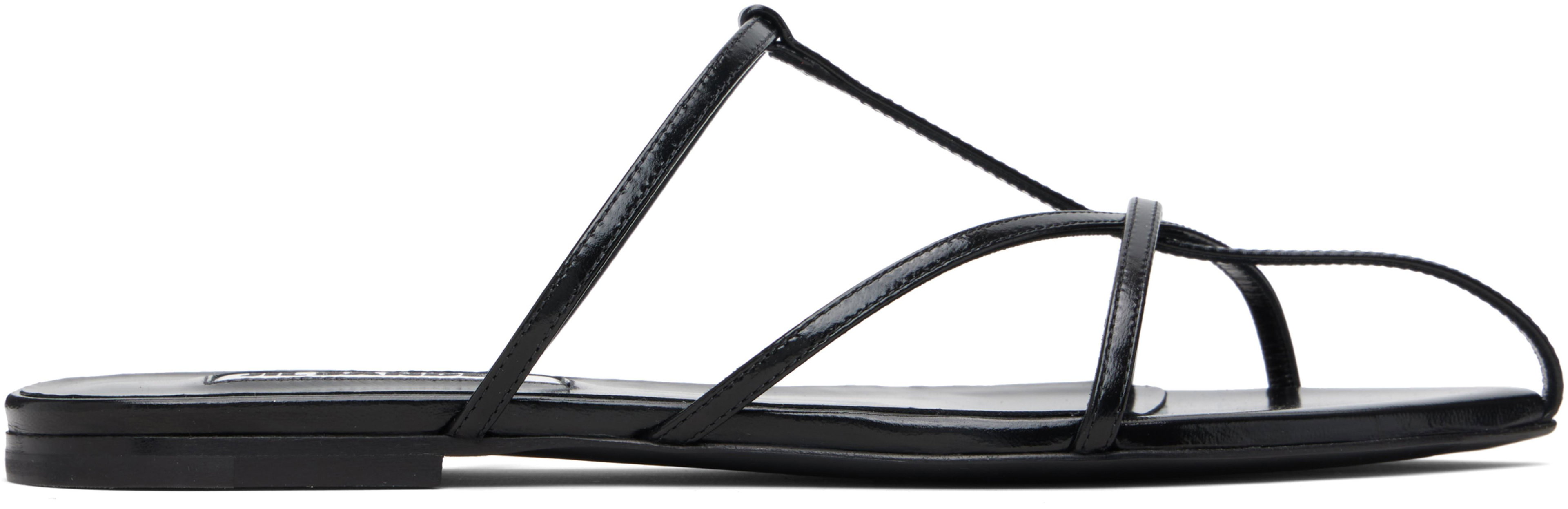Black Pointed Toe Sandals by JIL SANDER