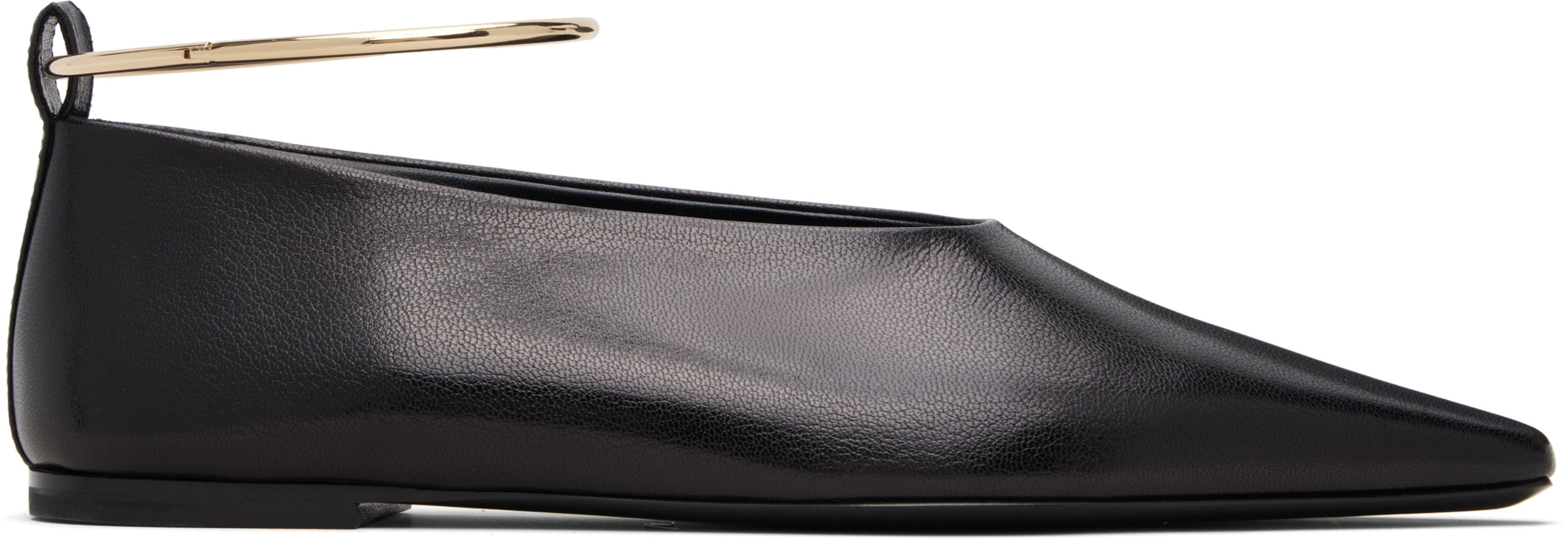 Black Ring Ballerina Flats by JIL SANDER