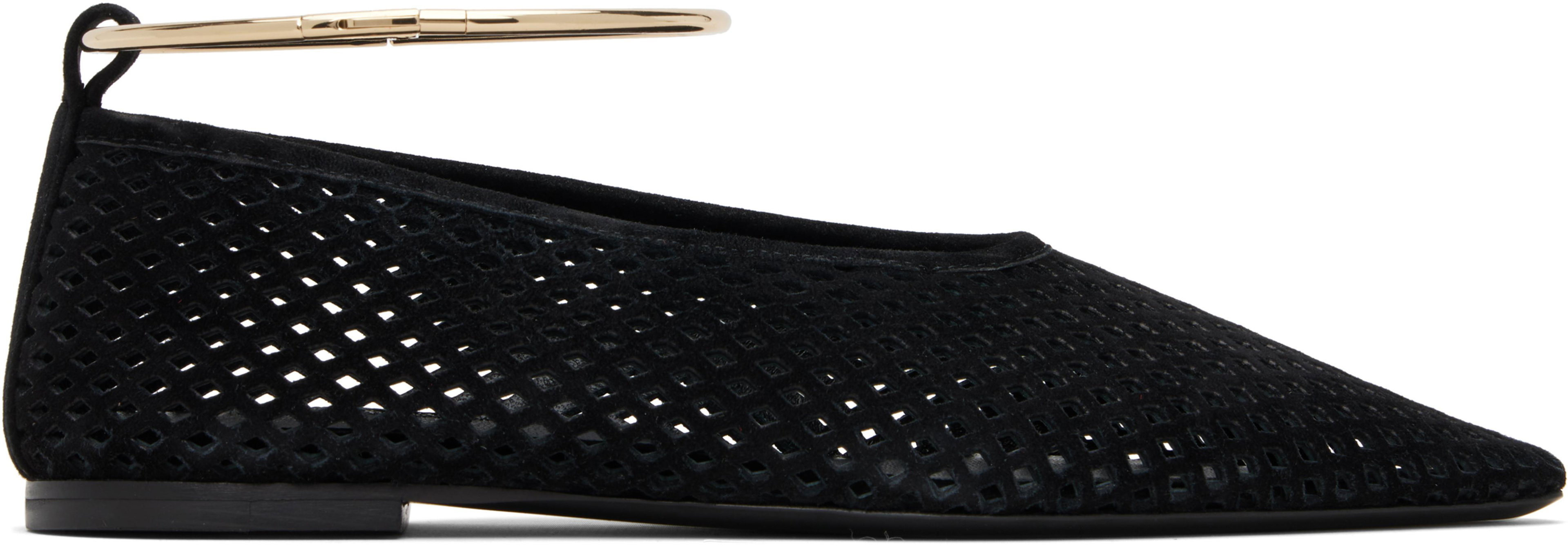 Black Ring Ballerina Flats by JIL SANDER