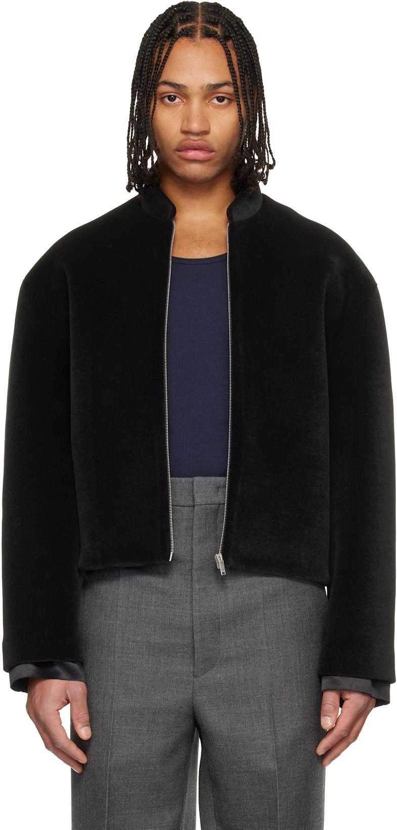 Black Zip Bomber Jacket by JIL SANDER