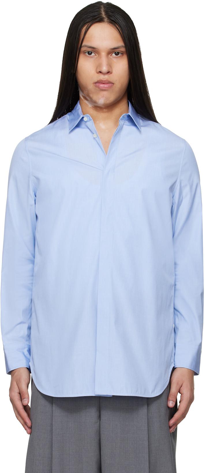 Blue Open Back Shirt by JIL SANDER