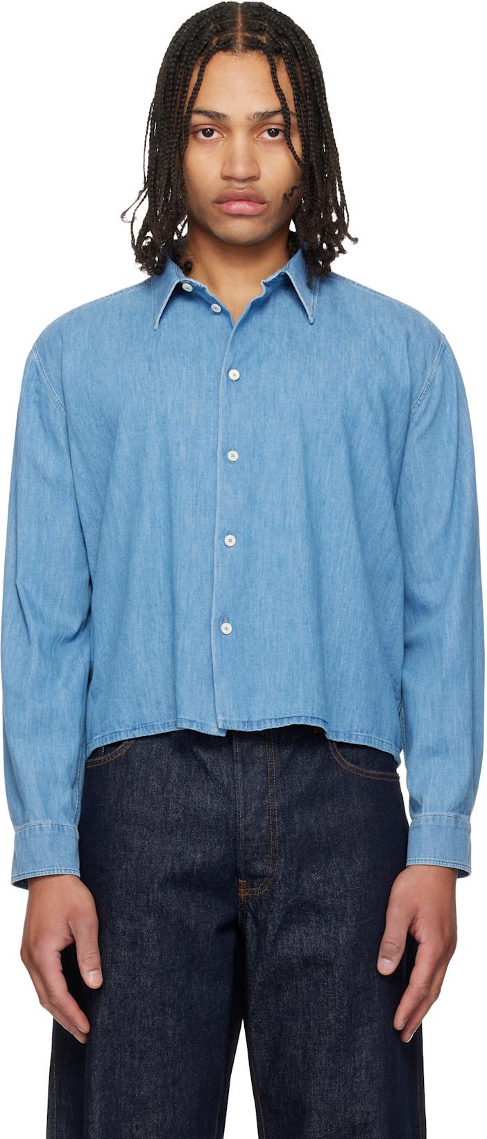 Blue Treated Shirt by JIL SANDER