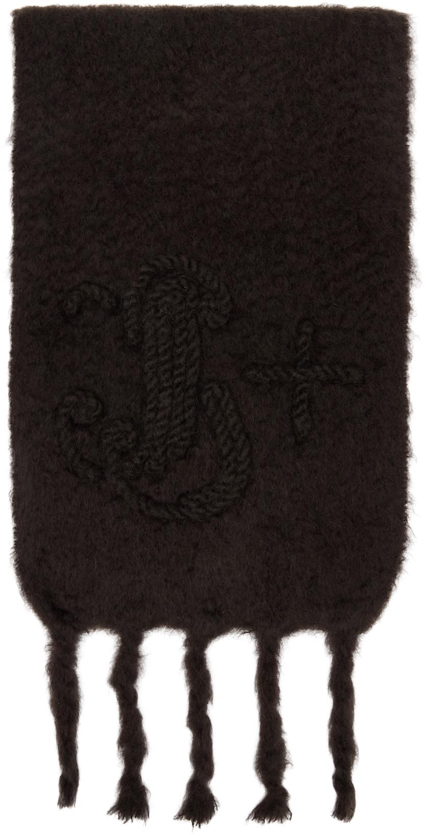 Brown Mohair Scarf by JIL SANDER