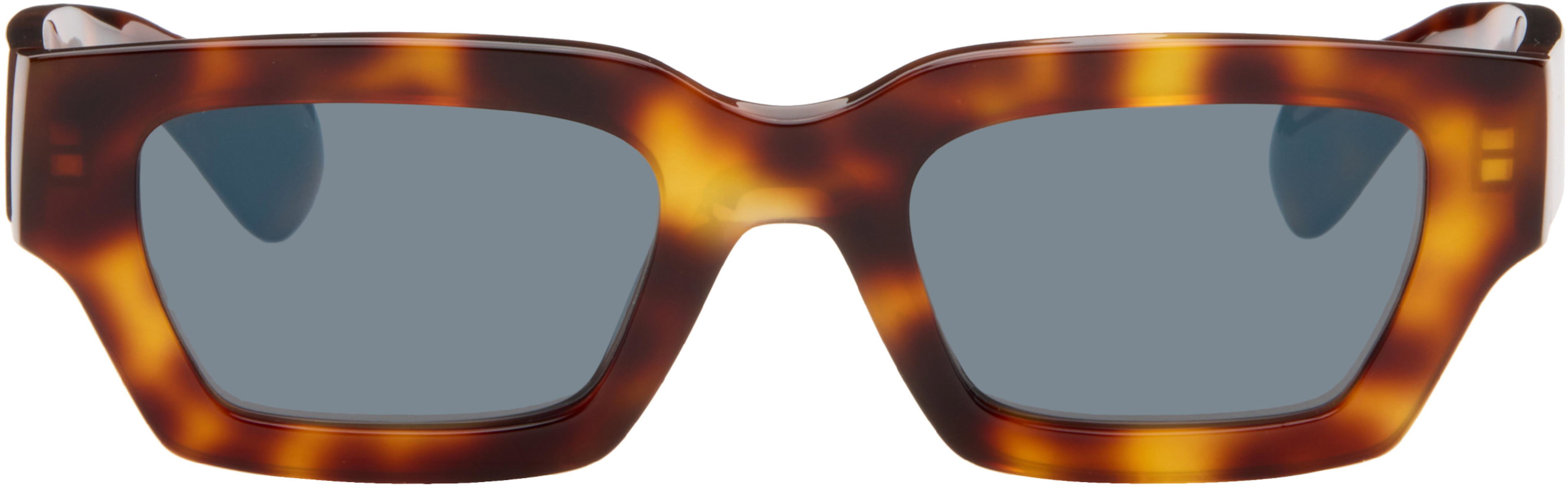 Brown Oliver Peoples Rectangular 'Edition 6' Sunglasses by JIL SANDER