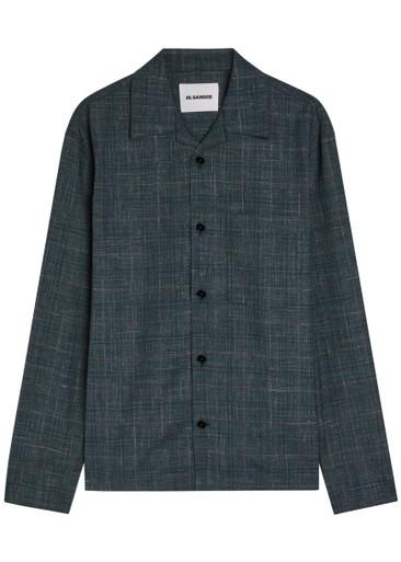 Checked wool-blend shirt by JIL SANDER